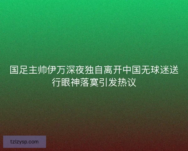 国足主帅伊万深夜独自离开中国无球迷送行眼神落寞引发热议